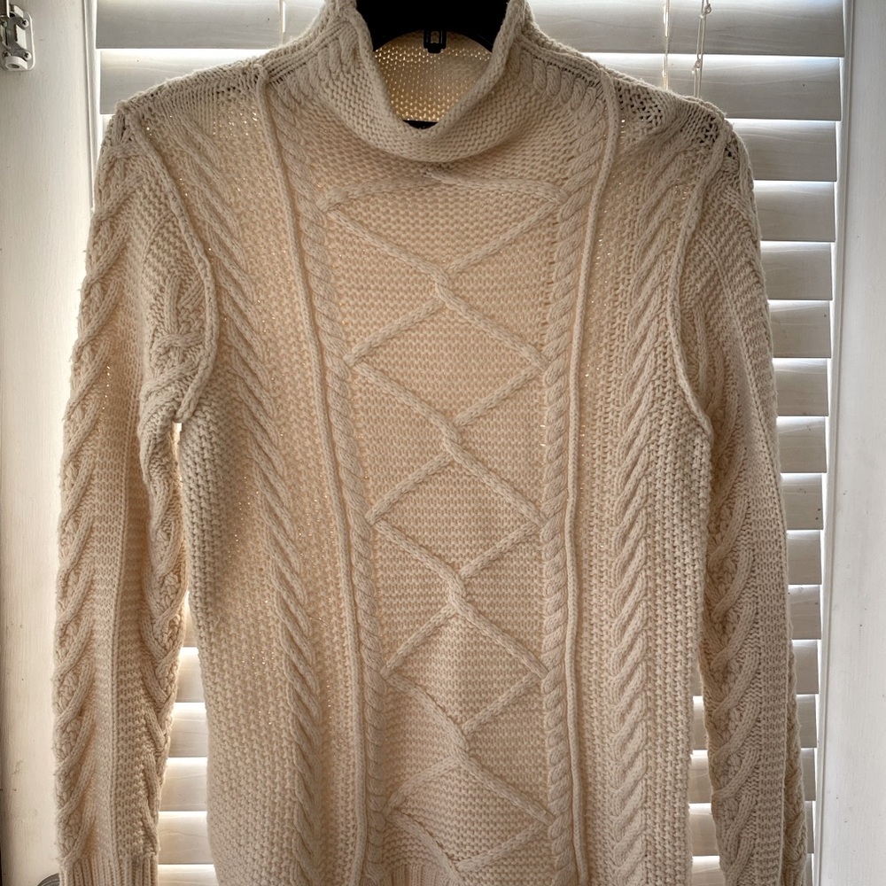Tahari Pure Luxe Sweater (Wool & Cashmere) Cream Sz L